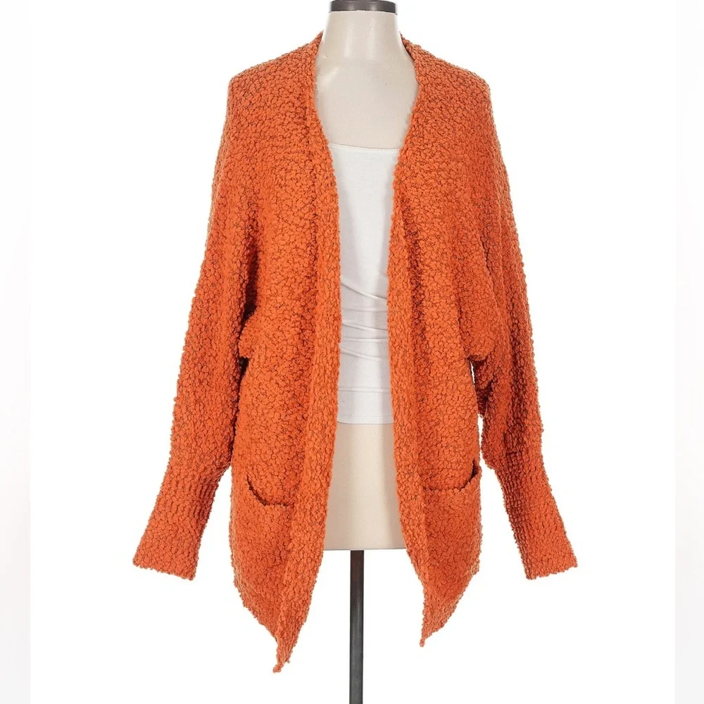 Cozy Orange Women's Cardigan - Picture 2 of 7